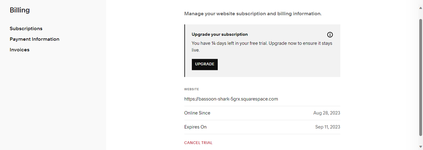 Click on 'Cancel Subscription.'
